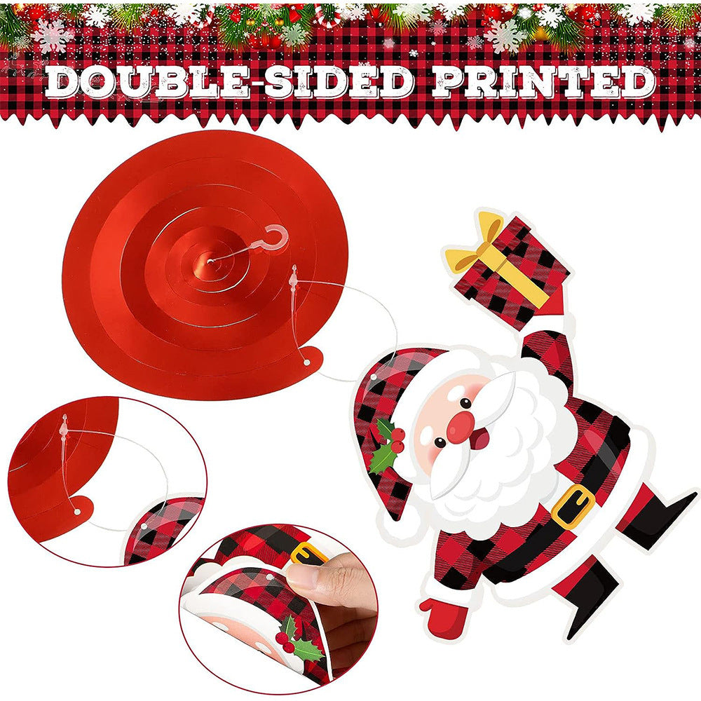 30 Pieces Santa Claus Elk Snowflake Sign Hanging Swirls Decoration
