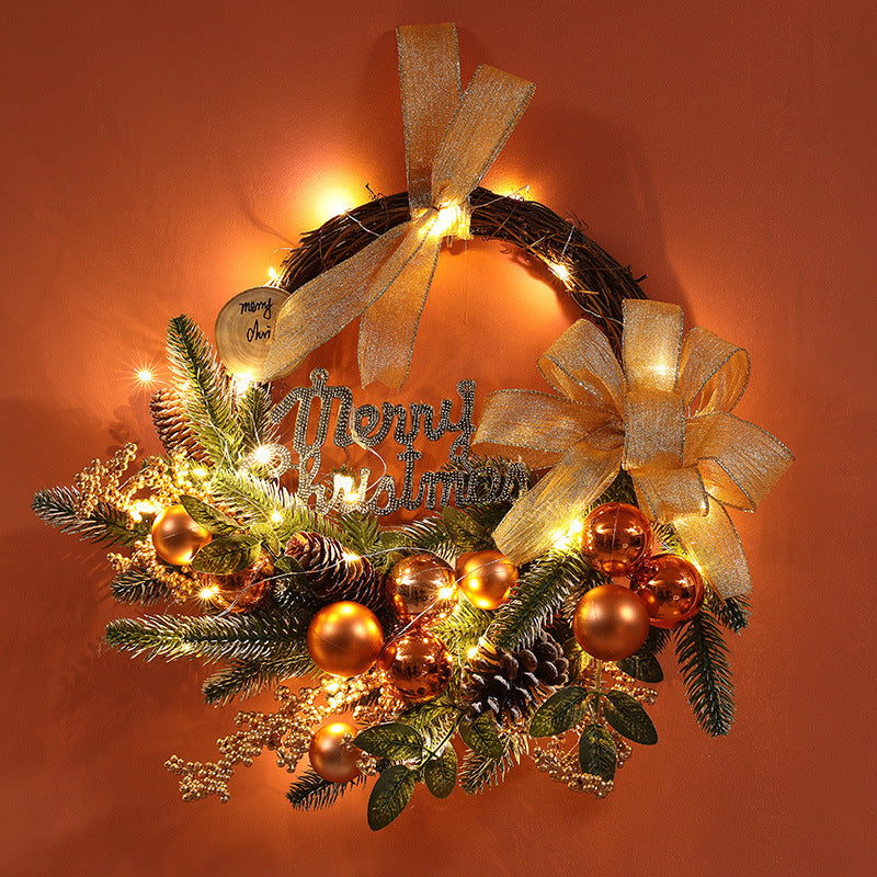 Christmas Tree Garland Rattan Horn Wall Hanging Decoration Door Hanging Scene Layout