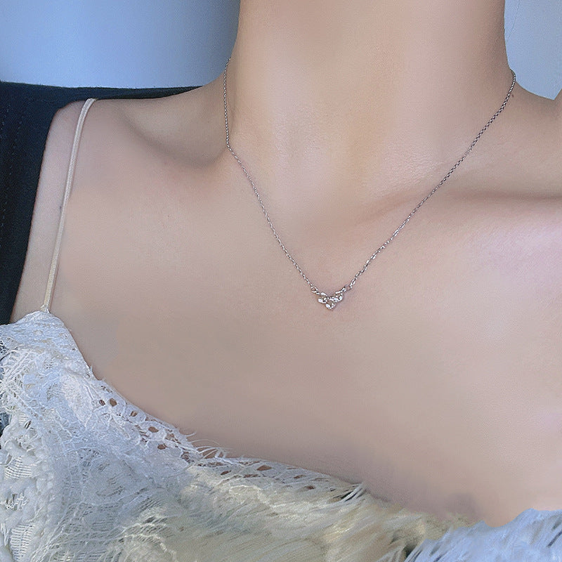 Sterling Silver Light Luxury Color Exquisite Clavicle Chain
