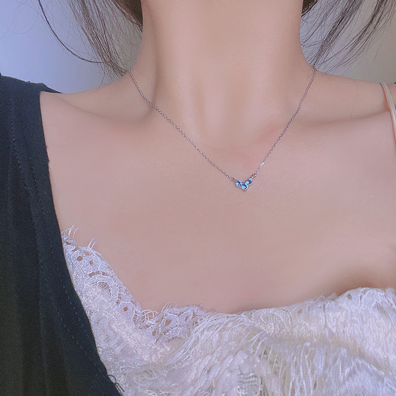 Sterling Silver Light Luxury Color Exquisite Clavicle Chain