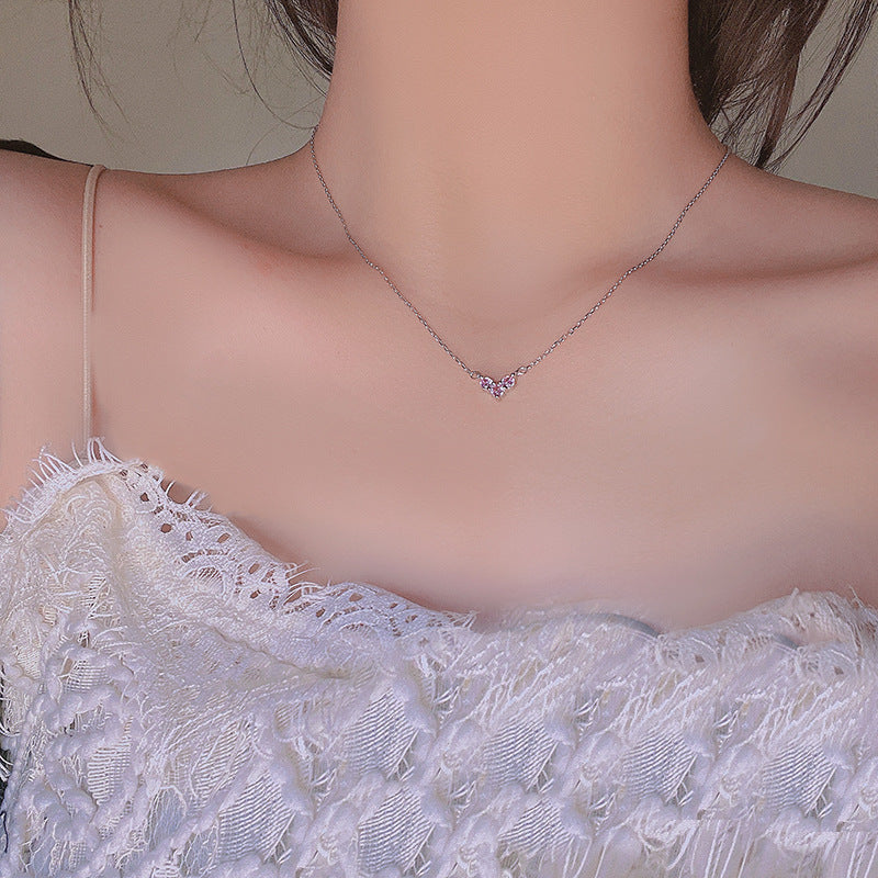 Sterling Silver Light Luxury Color Exquisite Clavicle Chain