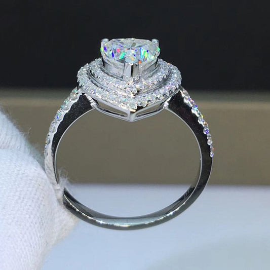 Fashion Heart Shaped Zircon Ring