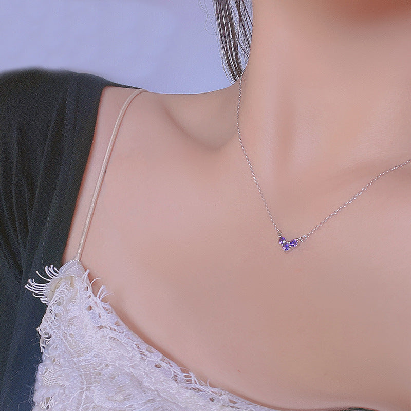 Sterling Silver Light Luxury Color Exquisite Clavicle Chain