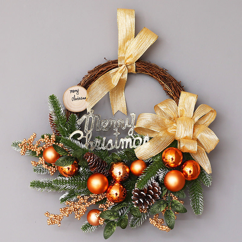 Christmas Tree Garland Rattan Horn Wall Hanging Decoration Door Hanging Scene Layout