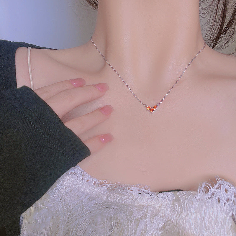 Sterling Silver Light Luxury Color Exquisite Clavicle Chain