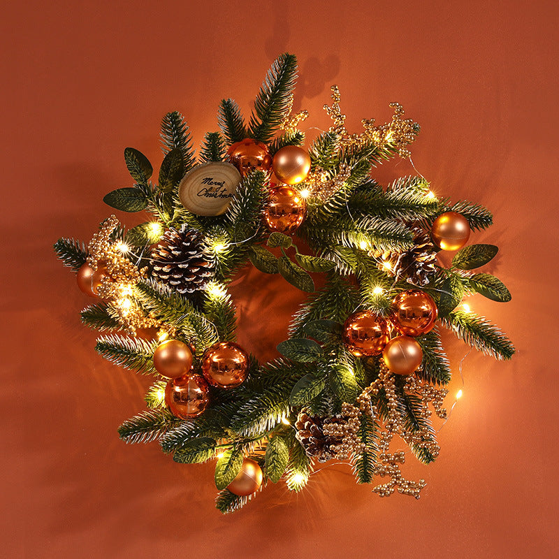 Christmas Tree Garland Rattan Horn Wall Hanging Decoration Door Hanging Scene Layout