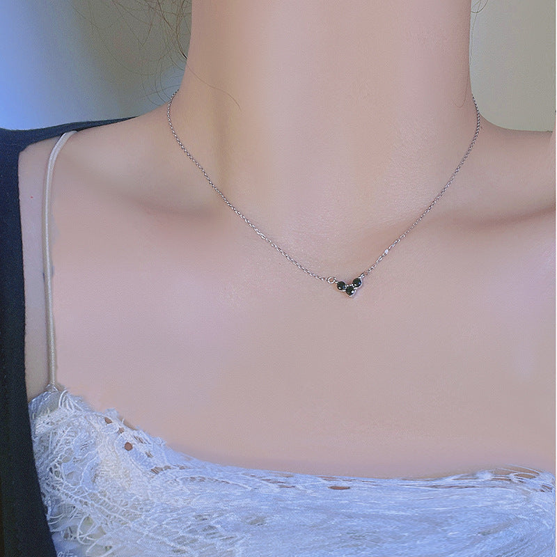 Sterling Silver Light Luxury Color Exquisite Clavicle Chain