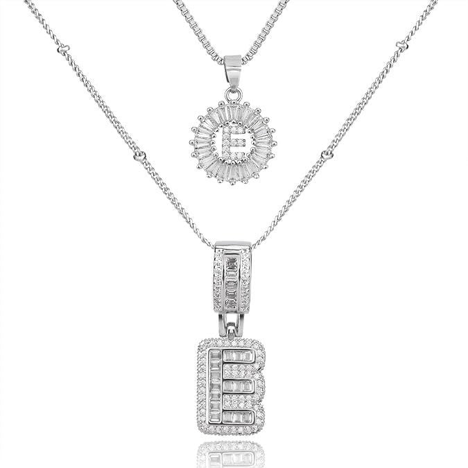 26 English Letters Copper-plated Gold Diamond Pendant Necklace