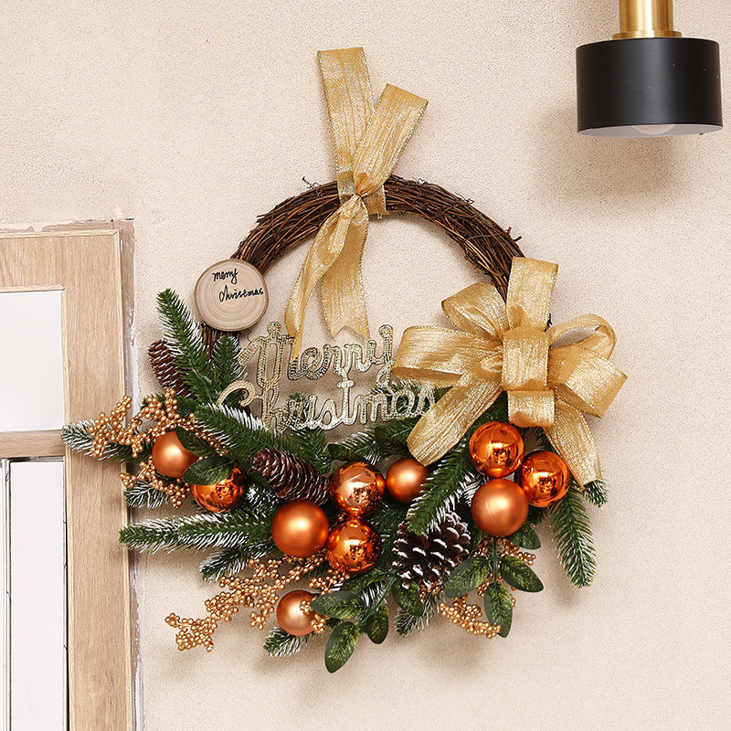 Christmas Tree Garland Rattan Horn Wall Hanging Decoration Door Hanging Scene Layout